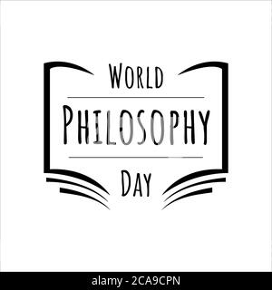 Handgezeichneter Schriftzug des World Philosophy Day Design Vektor Grafik Konzept Stock Vektor