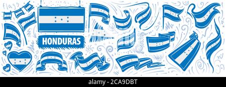 Vektor-Set der Nationalflagge von Guinea Bissau in verschiedenen kreativen Designs Stock Vektor