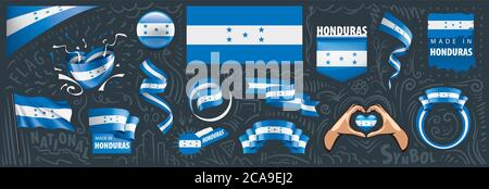 Vektor-Set der Nationalflagge von Guinea Bissau in verschiedenen kreativen Designs Stock Vektor