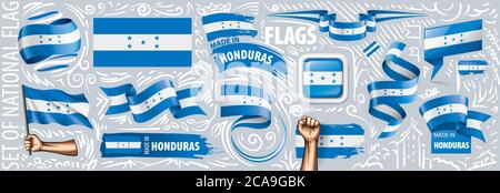 Vektor-Set der Nationalflagge von Guinea Bissau in verschiedenen kreativen Designs Stock Vektor