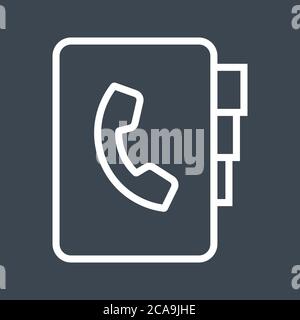 Symbol Für Den Vektor Der Dünnen Linie Des Kontaktbuches Stock Vektor