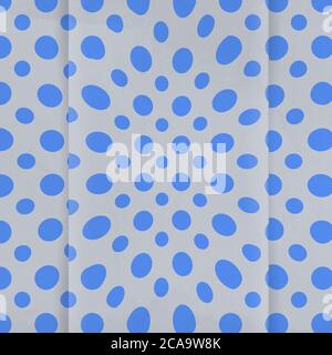 Gefaltetes digitales Papier mit blauen und grauen Polka-Punkt-Hintergrund mit mittelgroßen und kleineren runden Punkten. 12x12 grafische Ressource für Papierhandwerk. Stockfoto