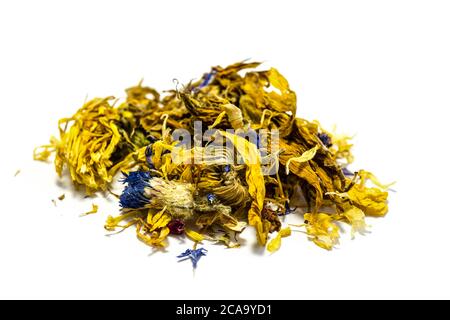 Getrocknete Blumen isoliert auf weißem Hintergrund Stockfoto