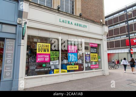 Kent, Großbritannien. August 2020. Laura Ashley Geschäft. Laura Ashley wurde vor kurzem von der US-Beratungsfirma Gordon Brothers übernommen, nachdem sie in die Verwaltung gefallen war und Geschäfte geschlossen hatte, da sie einen starken Fokus auf den Aufbau von E-Commerce legt. Quelle: Dave Rushen/SOPA Images/ZUMA Wire/Alamy Live News Stockfoto