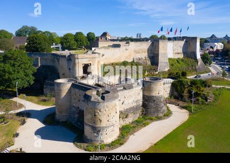 Burg Caen - 1060 gründete Wilhelm von der Normandie eine neue Festung in Caen. Die Burg Chateau de Caen in der normannischen Stadt Caen im Calvados beginnt Stockfoto