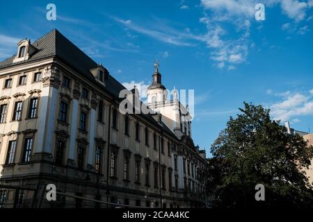 Breslau, Polen - 20. Juli 2020: Universität Breslau (Universitas Wratislaviensis) Stockfoto