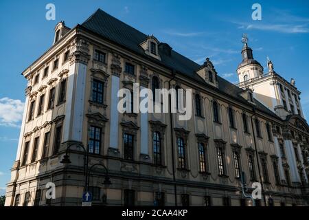 Breslau, Polen - 20. Juli 2020: Universität Breslau (Universitas Wratislaviensis) Stockfoto