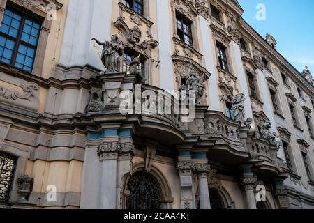 Breslau, Polen - 20. Juli 2020: Universität Breslau (Universitas Wratislaviensis) Stockfoto