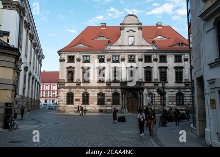 Breslau, Polen - 20. Juli 2020: Universität Breslau (Universitas Wratislaviensis) Stockfoto