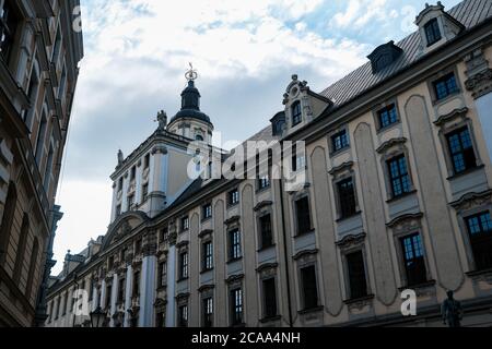 Breslau, Polen - 20. Juli 2020: Universität Breslau (Universitas Wratislaviensis) Stockfoto