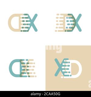 DX Letters Logo mit Akzentgeschwindigkeit in Creme und Pastellgrün Stock Vektor