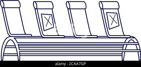 Warteraum Stühle mit sozialen Abstand für covid19 Vektor Illustration Design Stock Vektor