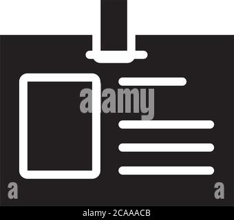 Sicherheits-id-Symbol auf weißem Hintergrund, Silhouettenstil, Vektordarstellung Stock Vektor