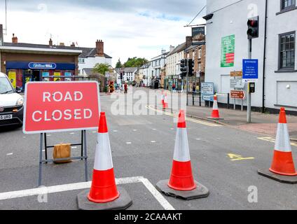 Straße gesperrt. Straßenarbeiten. Stockfoto
