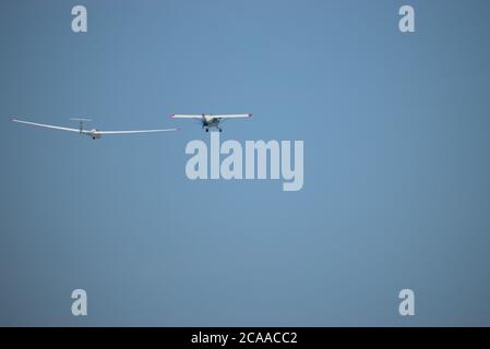 Maule Flugzeug startet vom Flughafen St. Gallen Altenrhein in der Schweiz Stockfoto