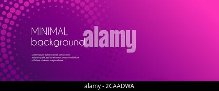 Abstrakte lange Banner Vektor-Vorlage für soziale Medien. Minimaler Verlaufshintergrund mit Halbtonkreisen Stock Vektor