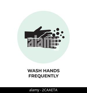 Waschen Sie Ihre Hände Unterschreiben Hinweis Selbstklebende Poster. Körperpflege Gesundheit. Händedesinfektion antibakterielles Waschen. Virenschutz. Händewaschen Stock Vektor