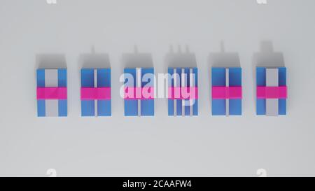 Entwicklung der Halbleitertransistor-Konstruktion. Planar, FinFET, FinFET SOI, TriGate FINFET, Nano Wire, Nano Ribbon Transistoren. 3D-Rendering. Stockfoto