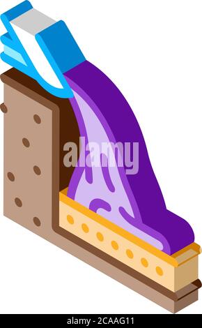 isometrisches Symbol für die fundamentausgießung – Vektorgrafik Stock Vektor