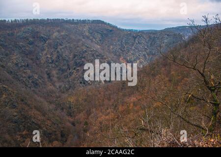 Wildes Bodetal vom Aussichtspunkt Prinzensicht im Nationalpark Harz in Deutschland Stockfoto
