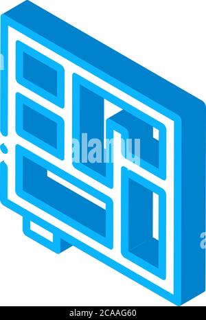 isometrische Symboldarstellung des fundamentplans Stock Vektor