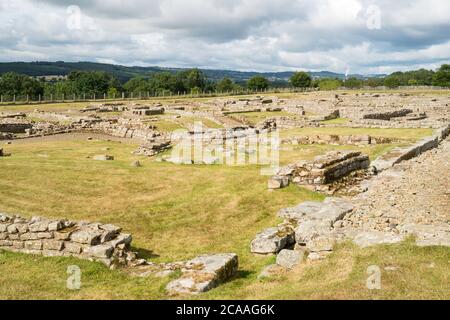 Blick über die römische Stätte Corbridge in Northumberland, England, Großbritannien Stockfoto