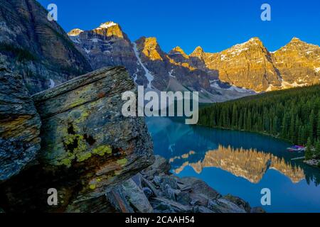 Moraine Lake, Banff National Park, Alberta Stockfoto