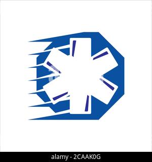 Star of Life ein Krankenwagen Logo Vektor-Design für medizinische Notfall Apotheke Zeichen oder Symbol Stock Vektor