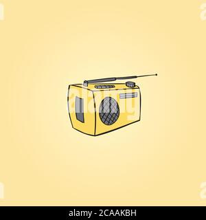 Vector retro Boom Box, retro Musik-Player, retro Radio Kassette - Medien, Illustration von klassischen Boom Box, Radio-Box, magnitofon Stock Vektor