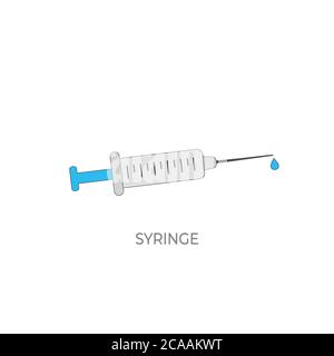 Spritzensymbol isolierter Vektor. Symbol für Vektorspritze. Medizin Injektion isoliert Vektor-Symbol, dass es leicht geändert oder bearbeitet werden kann. Medizinische Geräte Stock Vektor