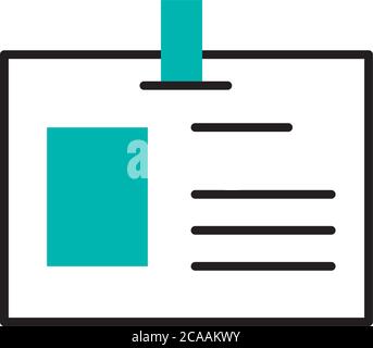 Sicherheits-id-Symbol auf weißem Hintergrund, Halbzeilensymbol, Vektorgrafik Stock Vektor