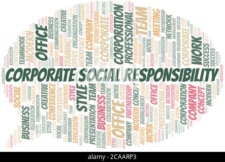 Corporate Social Responsibility Vektor Wort Wolke, nur mit dem Text gemacht. Stock Vektor