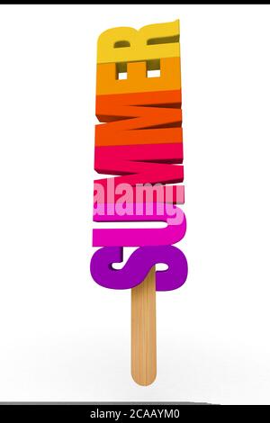 Text oder geben Sie auf einem Stock ein Sommer lolly oder Eis zu repräsentieren Stockfoto