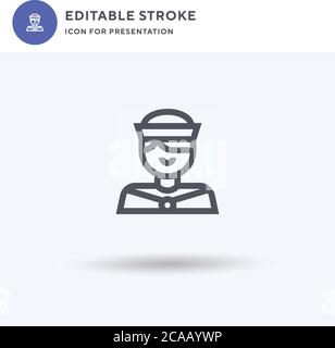 Seemann Icon Vektor, gefüllt flache Zeichen, solide Piktogramm isoliert auf weiß, Logo-Illustration. Symbol für die Präsentation. Stock Vektor