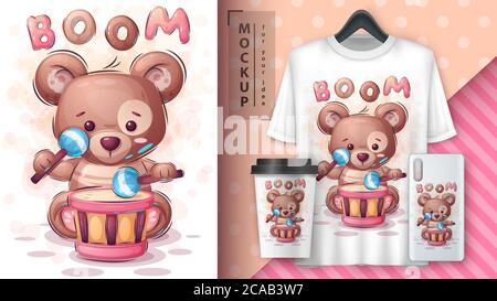 Boom Bär - Poster und Merchandising. Stock Vektor