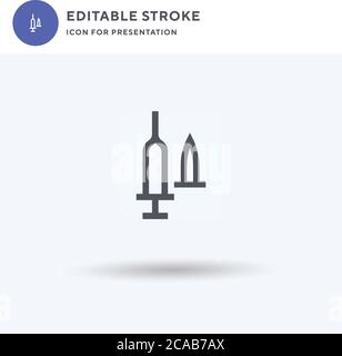 Tetanus-Symbolvektor, gefülltes flaches Zeichen, solides Piktogramm isoliert auf Weiß, Logo-Illustration. Tetanus-Symbol für die Präsentation. Stock Vektor