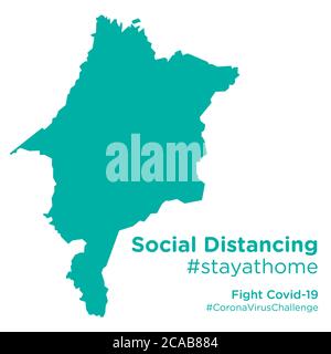 Maranhao Brasilien Karte mit Social Distancing stayathome Tag Stock Vektor