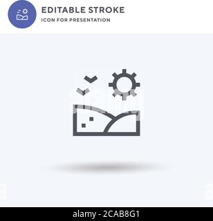 Tal-Symbolvektor, gefülltes flaches Schild, solides Piktogramm isoliert auf weiß, Logo-Illustration. Valley Symbol für die Präsentation. Stock Vektor