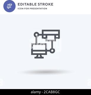 Druck Icon Vektor, gefüllt flache Zeichen, solide Piktogramm isoliert auf weiß, Logo-Illustration. Drucksymbol für Präsentation. Stock Vektor