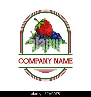 Beeren Abzeichen Illustration erstaunliche Design für Ihr Unternehmen oder Marke Stock Vektor