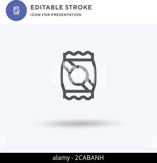 Lollies Symbolvektor, gefülltes flaches Zeichen, solides Piktogramm isoliert auf weiß, Logo-Illustration. Lollies-Symbol für die Präsentation. Stock Vektor