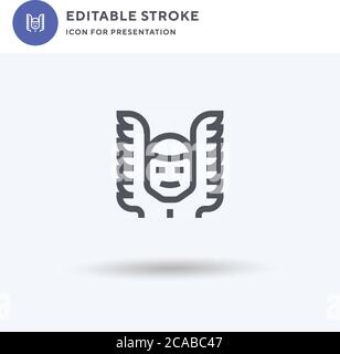 Icarus Symbolvektor, gefülltes flaches Zeichen, solides Piktogramm isoliert auf weiß, Logo-Illustration. Icarus-Symbol für die Präsentation. Stock Vektor