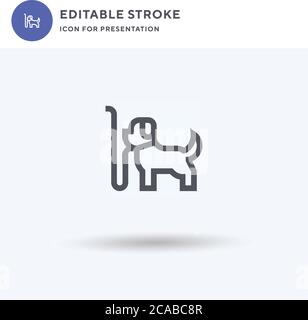 Tierquälerei Symbolvektor, gefülltes flaches Zeichen, solides Piktogramm isoliert auf weiß, Logo-Illustration. Symbol für Tierquälerei zur Präsentation. Stock Vektor