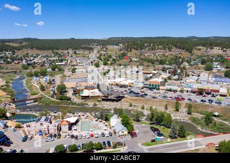 Luftaufnahme von Pagosa Springs in den San Juan Mountains, Colorado Stockfoto