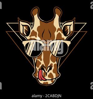 Giraffe Brillen Cartoon Vektor Illustration für Ihre Firma oder Marke Stock Vektor