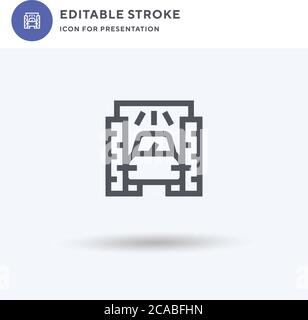 Auto Wash Icon Vektor, gefüllt flaches Zeichen, solides Piktogramm isoliert auf weiß, Logo-Illustration. Symbol für Autowaschanlage zur Präsentation. Stock Vektor