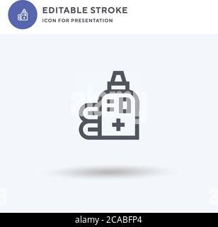 Symbol-Vektor für Waschmittel, gefülltes flaches Schild, einfarbig auf weiß isoliertes Piktogramm, Logo-Illustration. Waschmittelsymbol für die Präsentation. Stock Vektor