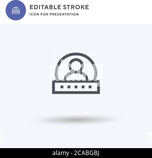 Login Icon Vektor, gefüllt flache Zeichen, solides Piktogramm isoliert auf weiß, Logo Illustration. Anmeldesymbol für die Präsentation. Stock Vektor