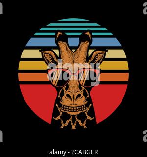 Giraffe Sonnenuntergang Vektor Illustration für Ihre Firma oder Marke Stock Vektor