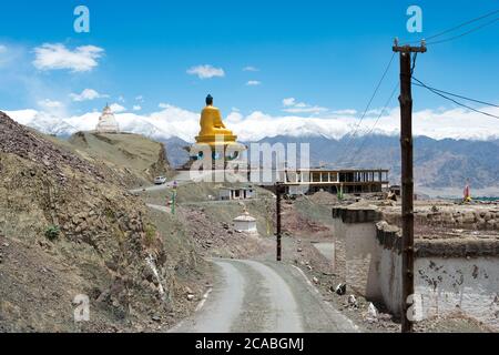 Ladakh, Indien - Stok Kloster (Stok Gompa) in Ladakh, Jammu und Kaschmir, Indien. Es wurde von Lama Lhawang Lotus im 14. Jahrhundert gegründet. Stockfoto